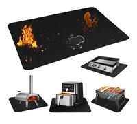 Alfombrillas Resistentes al Calor para Encimeras y Mesas de Barbacoa, Alfombrillas Ignífugas para Barbacoas de Exterior, Alfombrilla para Barbacoa Bajo la Plancha,Negro,50x64 cm