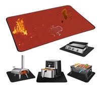 Alfombrillas Resistentes al Calor para Parrilla para Barbacoas de Exterior, Freidoras Sin Aceite, Barbacoas de Gas, Protege tu Mesa de Barbacoa de Exterior,Rojo,38x46 cm