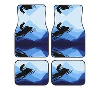 Alfombrillas universales para coche, elegante juego de cuatro piezas para SUV, sedán, furgoneta, camión, diseño de impresión completa de motos de nieve