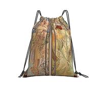 Alfonso Mucha Hombres Mujer Cordón Bolsa Ajustable Gym Sack Durable Saco De Deporte Para Deporte Viaje Playa