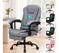 ALFORDSON Silla de Oficina Silla de Escritorio para computadora Silla para Juegos, Silla giratoria ergonómica para Juegos para Escritorio de Trabajo de computadora, Tela, Gris