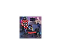 ALFORDSON Silla Gaming con Masajeador y Luces LED, Altura Regulable Cadeira con Apoyo Lumbar y Reposacabezas, Silla Gamer Ergonómica para Escritorio Respaldo Inclinable hasta 150°, Cuero PU(Roja)