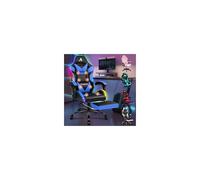 ALFORDSON Silla Gaming con Masajeador y Luces LED, Altura Regulable Cadeira con Apoyo Lumbar y Reposacabezas, Silla Gamer Ergonómica para Escritorio Respaldo Inclinable hasta 150°, Cuero PU(Azul)