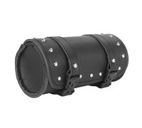 Alforja Bolsa Herramientas para Motocicleta Universal Marrón/Negro Horquilla Delantera Manillar Alforja Rollo Barril Almacenamiento Trasero Carreras(Negro)