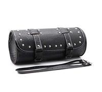 Alforja de Motocicleta Bolsa de Herramientas Impermeable Universal Correa de sujeción Bolsa de Almacenamiento Redonda - Negro