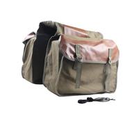 # Alforja de sillín de doble cara de gran capacidad, bolsa multifuncional verde marrón (caqui, talla única)