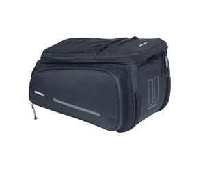 Alforja para bicicletas compatible con portabultos MIK Basil Move Trunkbag 10-26L ( Negro / 26 L | velcro )