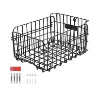 Alforja trasera de metal resistente, de carga de malla de acero, ajuste universal, multiusos, soporte de alambre de hierro impermeable para equipo de transporte de bicicletas eléctricas