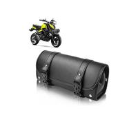 Alforja universal para motocicleta, impermeable, de cuero, con 2 correas de montaje, gran capacidad y fácil acceso.
