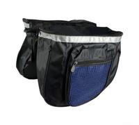 Alforjas Bicicleta 600D Impermeables Doble Capa | para construcción robusta, costuras reforzadas, protege herramientas, snacks, ropa impermeable(blue)