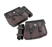 Alforjas Bolsas Alforjas Universales Modificadas Motocicleta 1 Par Con Bolsillos Laterales Impermeables Bolsa Almacenamiento PU Marrón Reemplazo Accesorios