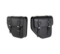 Customacces API001N Alforjas de Cuero Ibiza para Harley Davidson Sportster, Kawasaki Vulcan S, Negro, Talla Size