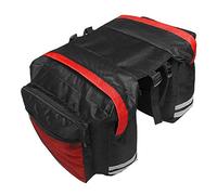 Alforjas dobles impermeables para asiento trasero, accesorios multifunción para bicicleta, bolsa de maletero para mujeres y hombres (rojo)