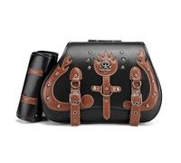 Alforjas Moto para Benelli Caffe Nero 150 2011-2020, Bolsa Impermeable Cuero Moto Bolsas Laterales para Motocicleta Vintage Bolsas Laterales con Soporte para Tazas,G