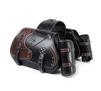 Alforjas Moto para Yamaha Xmax 300 2017-2022, Bolsa Impermeable Cuero Moto Bolsas Laterales para Motocicleta Vintage Bolsas Laterales con Soporte para Tazas,F