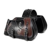 Alforjas Moto para Yamaha Xmax 300 Xmax 300, Bolsa de Moto Vintage en Cuero, Alforja Lateral Moto Impermeable, con Porta Vaso, Ideal para Viajes y Uso Diario,E