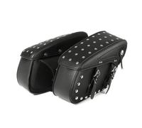 Alforjas universales para Motocicleta, Bolsas Laterales traseras, Bolsa de Almacenamiento de Equipaje, Cuero PU, 43 x 15 x 26 cm, Gran Capacidad, Impermeables