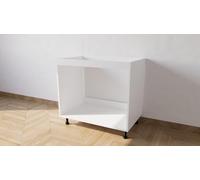 ALFREDO CALANDRELLI - Mueble base de cocina para fregadero empotrable, 90 cm, mueble bajo lavabo blanco de melamina, base componible sin puertas (90 x 72 x 55 cm)