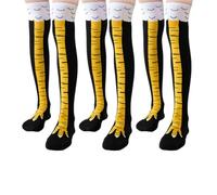 Alfven Calzini con Cosce di Pollo, 3 paia di Calzini di Pollo divertenti calze per pollo Piedi di Pollo Sopra Ginocchio Socks per uomo donna taglia unica (nero)