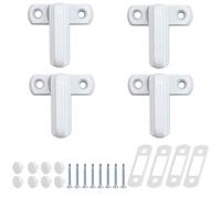 Alfven Cerraduras de Seguridad Adicionales, 4 Piezas Cierre en T Blanco cierres de seguridad para ventanas Pestillo de la Ventana del Barco con 8 tornillos para PVC, puertas, ventanas, casa