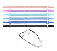 Alfven Cordón Ajustable para Gafas, 6 Piezas Cuerda de Gafas Antideslizante, Ajustables para Gafas Deportivas Cordón Elástico Ajustable Para Gafas Para Mujer Hombre Niños