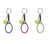 Alfven Llaveros de raqueta de tenis,3 PCS Mini colgante de pelota de tenis Llavero Deportivo diseño de Raqueta de Tenis para hombres, mujeres y niñas