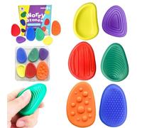 Alfven Toys Sensory Stones, 6 Piezas Sensory Stone Calming Toys Piedra Sensorial de Silicona para aliviar el estrés Piedras sensoriales con Textura para niños y Adultos