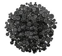 Alfykym 600-700 botones negros para manualidades, botones negros a granel, varios tamaños para costura, manualidades, decoración