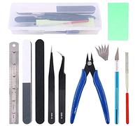 Alfykym Juego de herramientas Gundam, juego de herramientas Gunpla, kit de modelo Gundam, herramientas de modelador de Gundam, kit de herramientas Bandai, juego de herramientas básicas de Gundam, juego de herramientas para avión, modelo de coche, edificios de pasatiempos