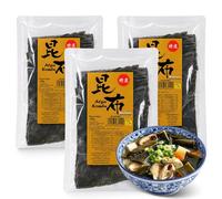 Alga kombu, Alga Marina deshidratada, son ideales para preparar dashi, Sin Gluten, Apto para Vegetariano, Vegano, Sin Conservantes, Contiene 3 paquetes de 100 gr de hojas