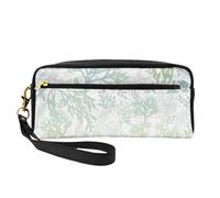 Alga Verde mar Azul, Bolsa de Maquillaje Bolsa de cosméticos Bolsa de Aseo de Viaje portátil Estuche de Cuero para Mujeres y niñas