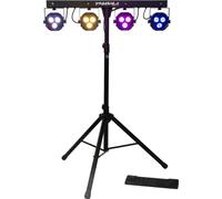 ALGAM LIGHTING - Stagebar II Proyectors LED 2-en-1 con Pie y Pedalera - Efecto Stroboscope - IP20-10,2 kg, 1032 x 71 x 235 mm