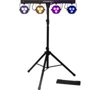 ALGAM LIGHTING - Stagebar II Proyectors LED 2-en-1 con Pie y Pedalera - Efecto Stroboscope - IP20-10,2 kg, 1032 x 71 x 235 mm