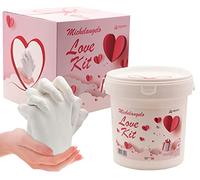 Algaplay Michelangelo Kit Manos, para Crear una Escultura de Manos de Adultos o de niños con Familiares o Amigos. Incluye Jarra medidora de 1 litro y espátula de plástico para Mezclar. (Love Kit)