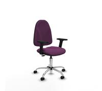 Algarra cp similpiel morado brazos 2d base cromada ruedas autofrenante