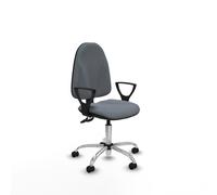 Algarra cpdm bali gris brazos fijos base cromada ruedas engomadas 50mm