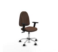 Algarra cpdm bali marrón oscuro brazos 2d base cromada ruedas nailon