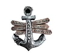 Algarve Portugal - Imán de nevera con ancla 3D para regalo de recuerdo, resina hecha a mano Algarve, imán para refrigerador y cocina