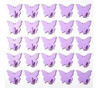 Algasan Bonitos ganchos de pared con diseño de mariposa, sin taladro, autoadhesivos, decoración estética de habitación para dormitorio y dormitorio (morado)