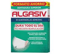 Algasiv Almohadillas Adhesivas Dentaduras Postizas Superiores, 30 Unidades | Dura todo el día, protege las encías, sujeción fuerte tecnología de liberación gradual que se activa con la saliva