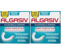 Algasiv Almohadillas Adhesivas para Dentaduras Postizas Inferiores, Dura Todo el Día y Protege las Encías, 18 Unidades (Paquete de 2)
