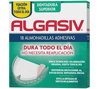 Algasiv Almohadillas Adhesivas para Dentaduras Postizas Superiores, Dura Todo el Día y Protege las Encías, 18 Unidades