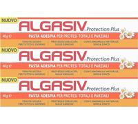 Algasiv Protection Plus Crema Fijadora Prótesis Dentales Totales Y Parciales, 40 g (3 Pack)