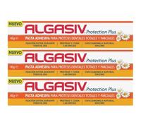 Algasiv Protection Plus Pasta Adhesiva Prótesis Dentales Totales Y Parciales, 40 g (3 Pack)