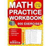 Algebra 1 Workbook For Grades 7-10 With Answer Key ( Two Side ): Algebra 1 Practice Workbook For Kids Ages 12-16 With 900 Exercises | Algebra 1 Worksheets For Grades 7-10