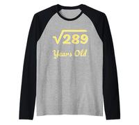 Álgebra matemática de raíz Cuadrada de 17 años 289 años 2009 Camiseta Manga Raglan