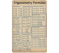 Algebra Trigonometry Study Aid Sign 8 X 12 in