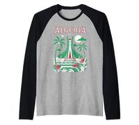 Algeria Alger l'algérie Les Algériens DZ Algérien Bled Retro Camiseta Manga Raglan