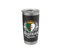 Algerian Queen Algeria Flag Proud Algerian Woman Vaso térmico de acero inoxidable de doble pared