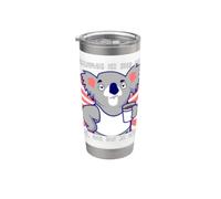 Algo aquí es perezoso colegas de oficina de koala divertidos Vaso térmico de acero inoxidable de doble pared